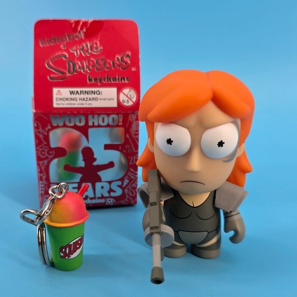 Kidrobot Rick‎ & Morty Summer Figure & Simpsons Squishee Keychain Bundle